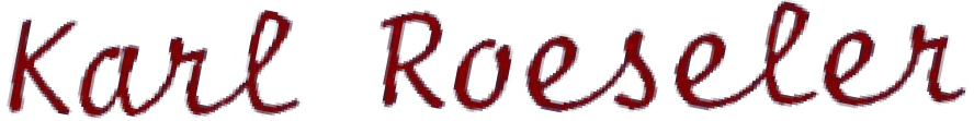 Red cursive text on black background.
